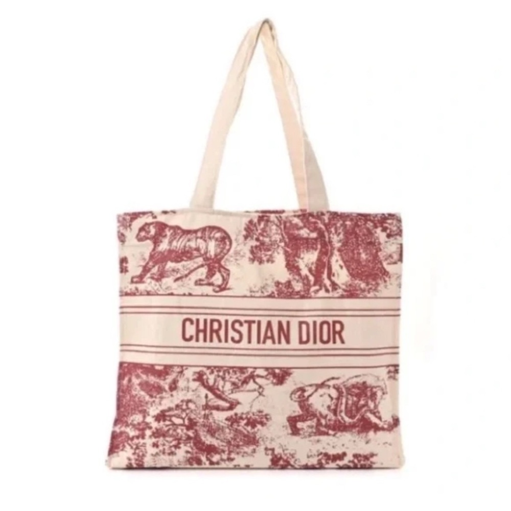 Christian Dior Red and Cream GWP beauty Tote Bag